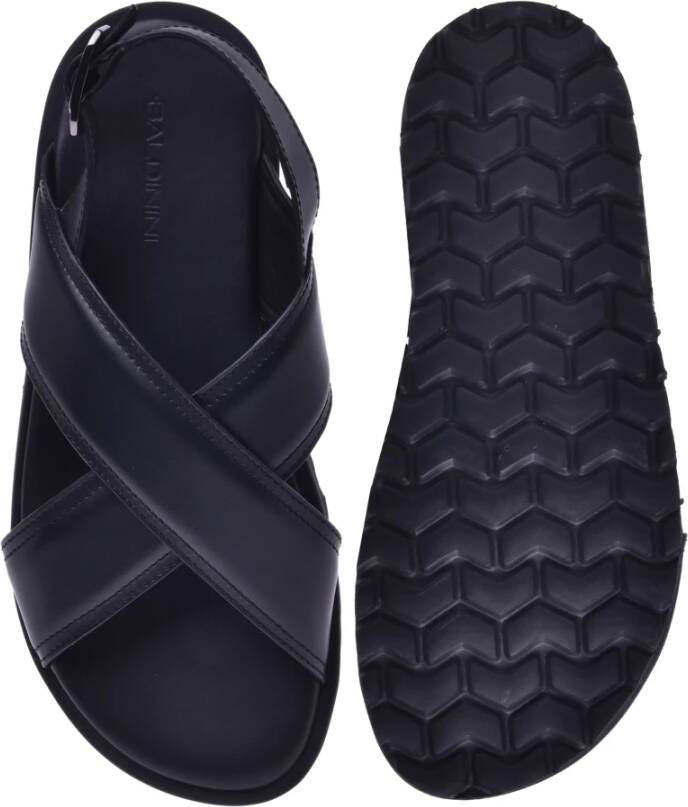 Baldinini Black calfskin sandals Zwart Heren