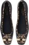 Baldinini Black leather and leopard print suede ballerina flats - Thumbnail 2