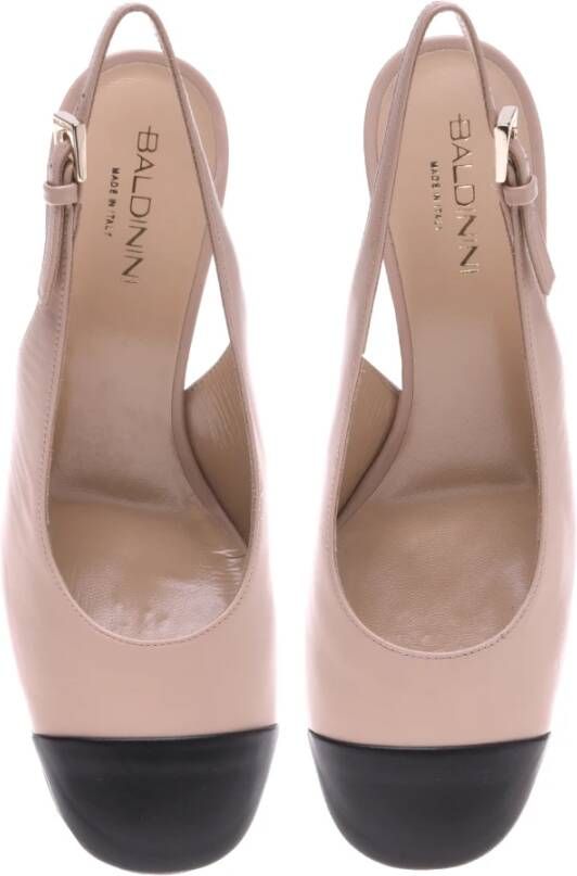 Baldinini Black leather and nude leather slingback Pink Dames