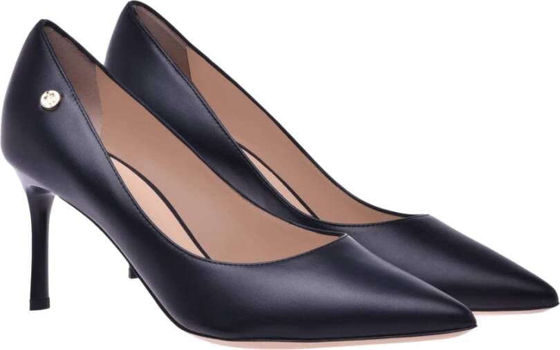 Baldinini Black leather court shoes Zwart Dames