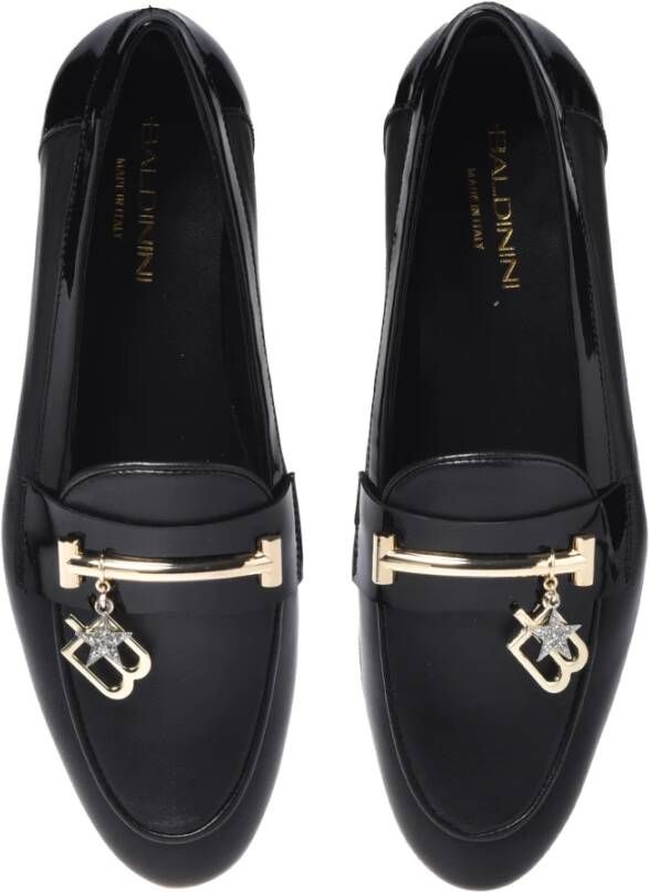 Baldinini Black Nappa and patent leather loafers