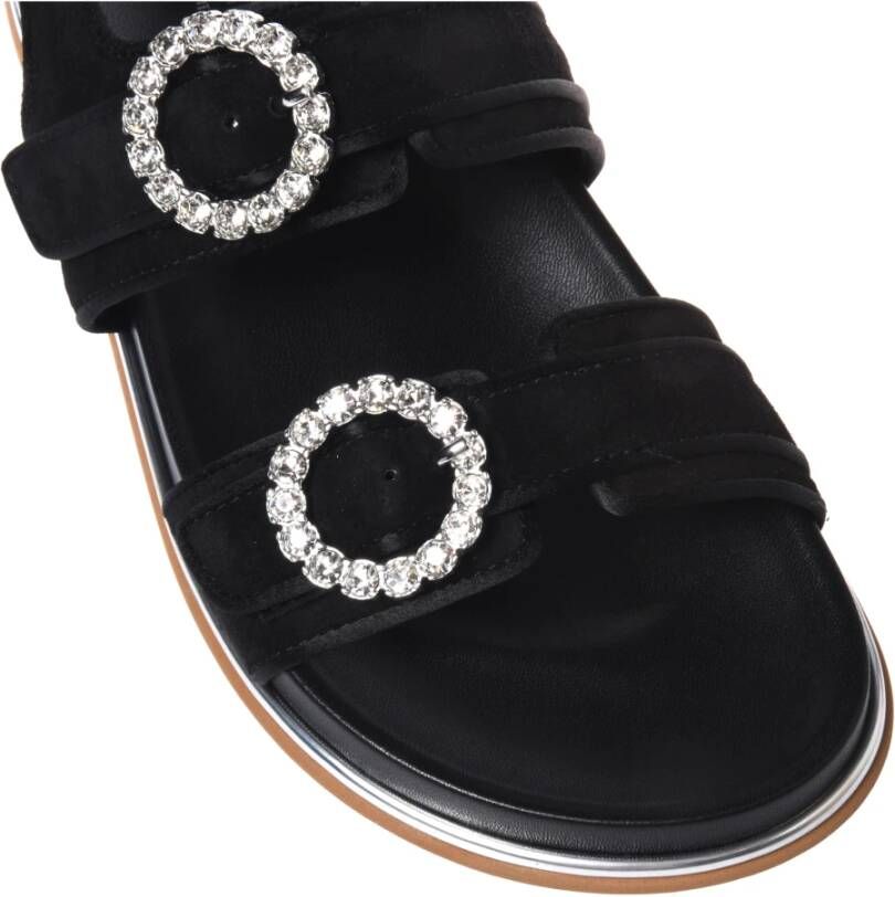 Baldinini Black suede and satin sandal