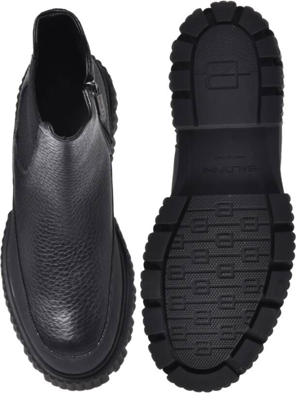 Baldinini Black tumbled leather ankle boots