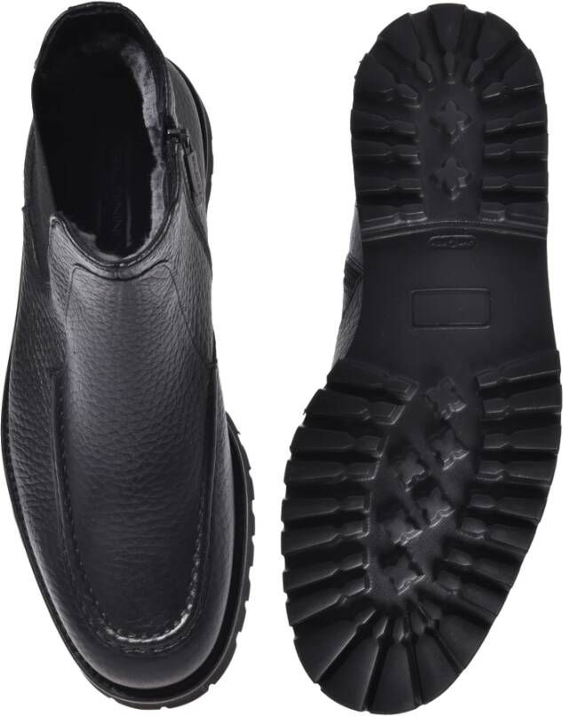 Baldinini Black tumbled leather ankle boots