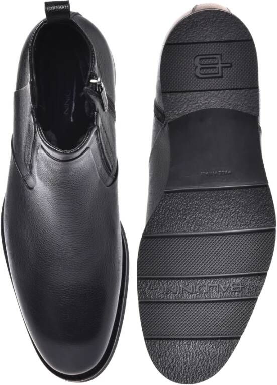 Baldinini Black tumbled leather ankle boots