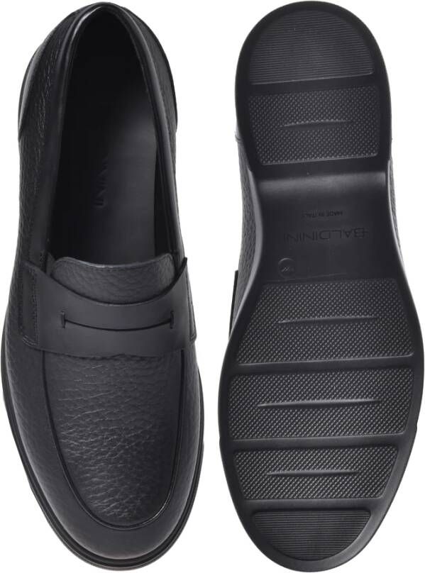 Baldinini Black tumbled leather loafers
