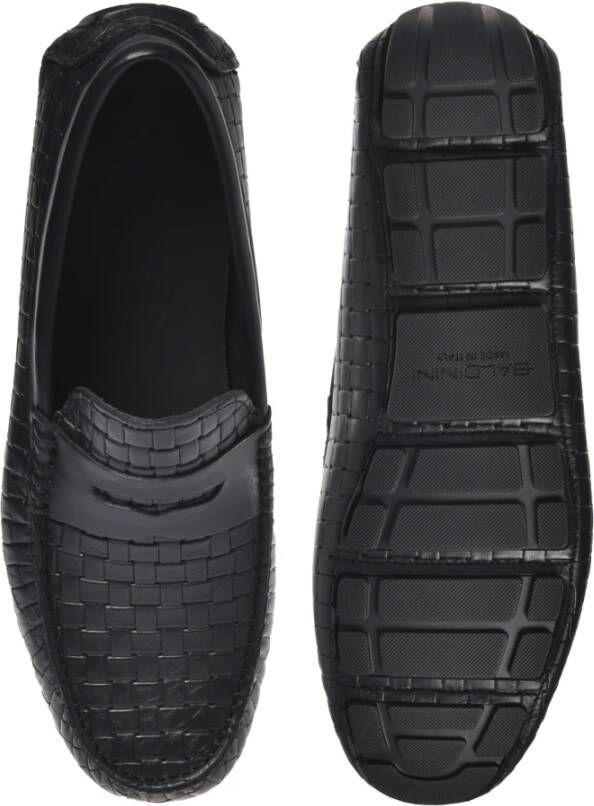 Baldinini Black woven print loafer Black Heren
