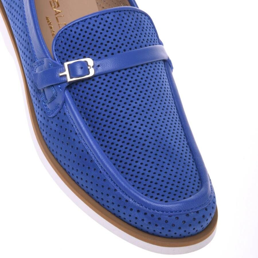 Baldinini Blue perforated nubuck loafer