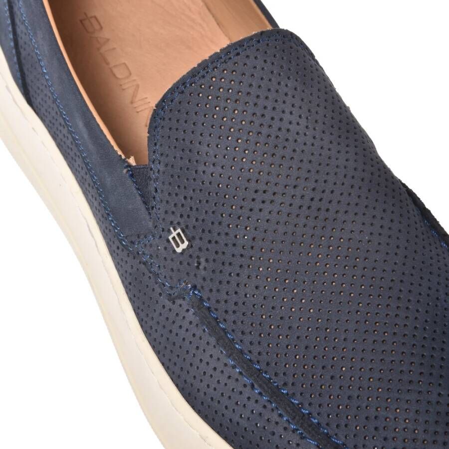 Baldinini Blue perforated nubuck slipper