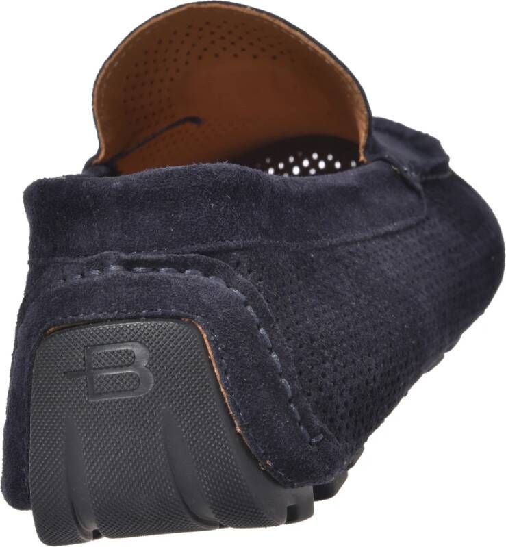 Baldinini Blue perforated suede loafer