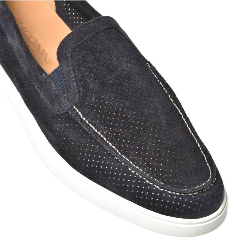 Baldinini Blue perforated suede slipper
