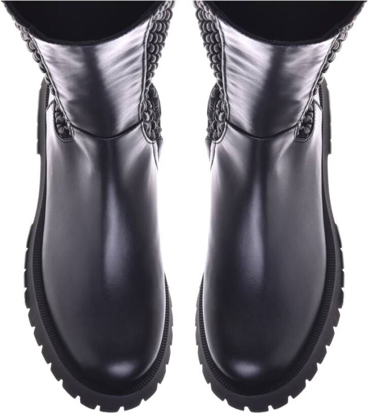 Baldinini Boots in stretchy eco-nappa and black leather Black Dames