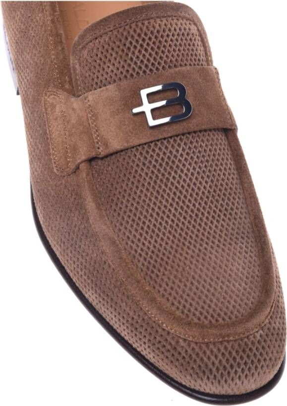 Baldinini Brown printed suede loafer