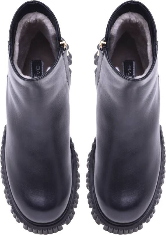 Baldinini Combat boots in black leather Black Dames