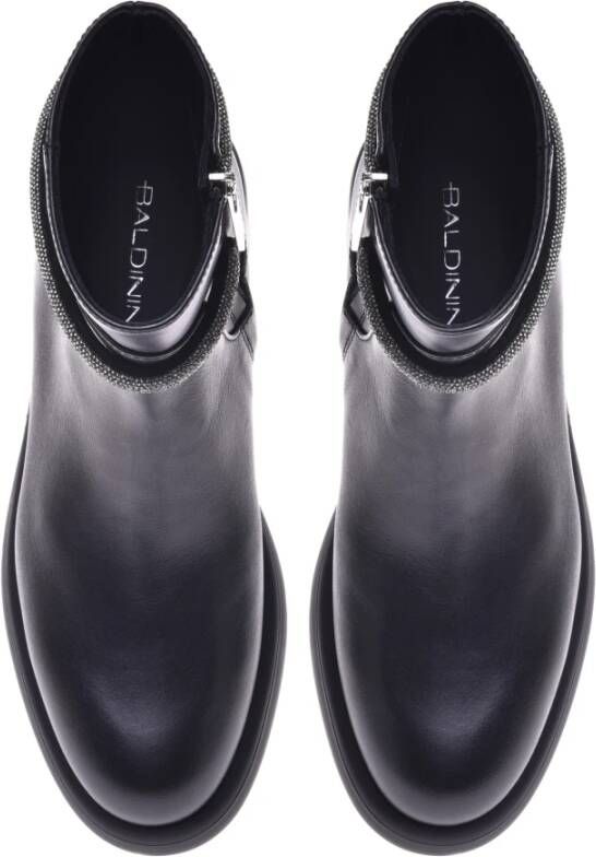Baldinini Combat boots in black leather Black Dames