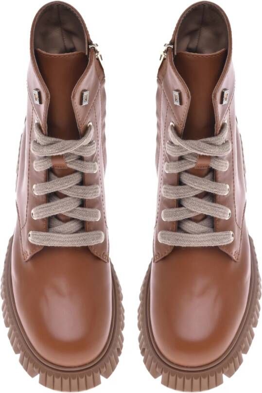 Baldinini Combat boots in leather Brown Dames