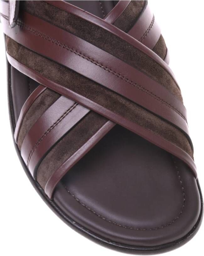 Baldinini Dark brown leather and suede sandal