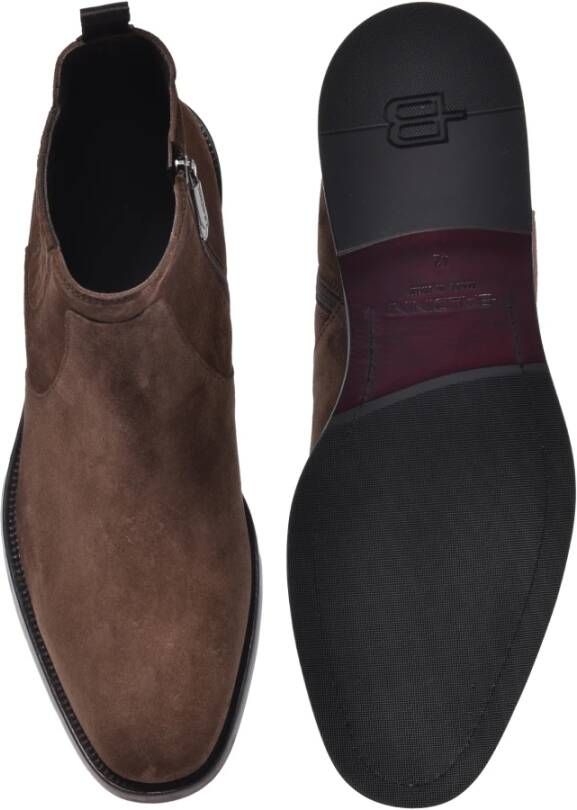 Baldinini Dark brown suede leather ankle boots