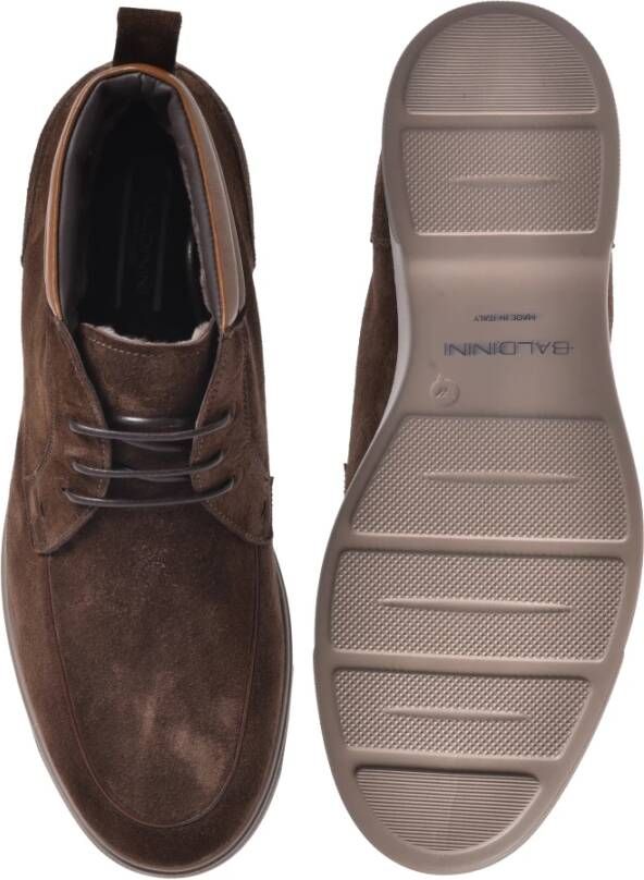 Baldinini Dark brown suede leather ankle boots