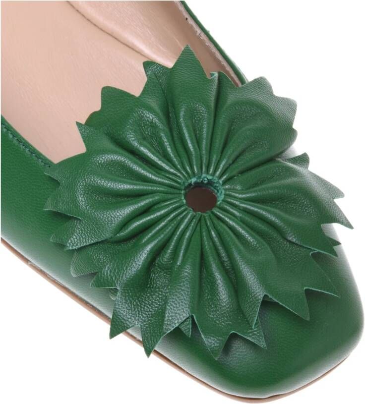Baldinini Green nappa leather ballerina