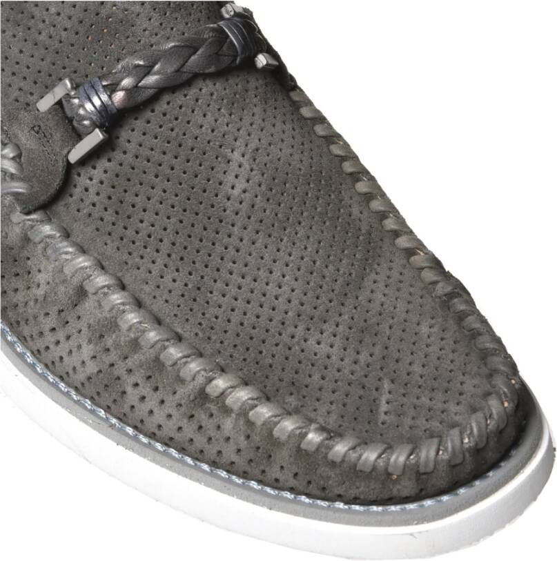 Baldinini Grey perforated suede loafer