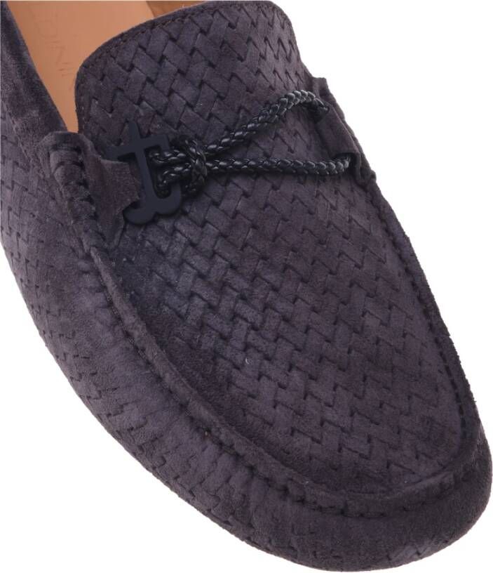 Baldinini Grey printed and perforated suede loafer