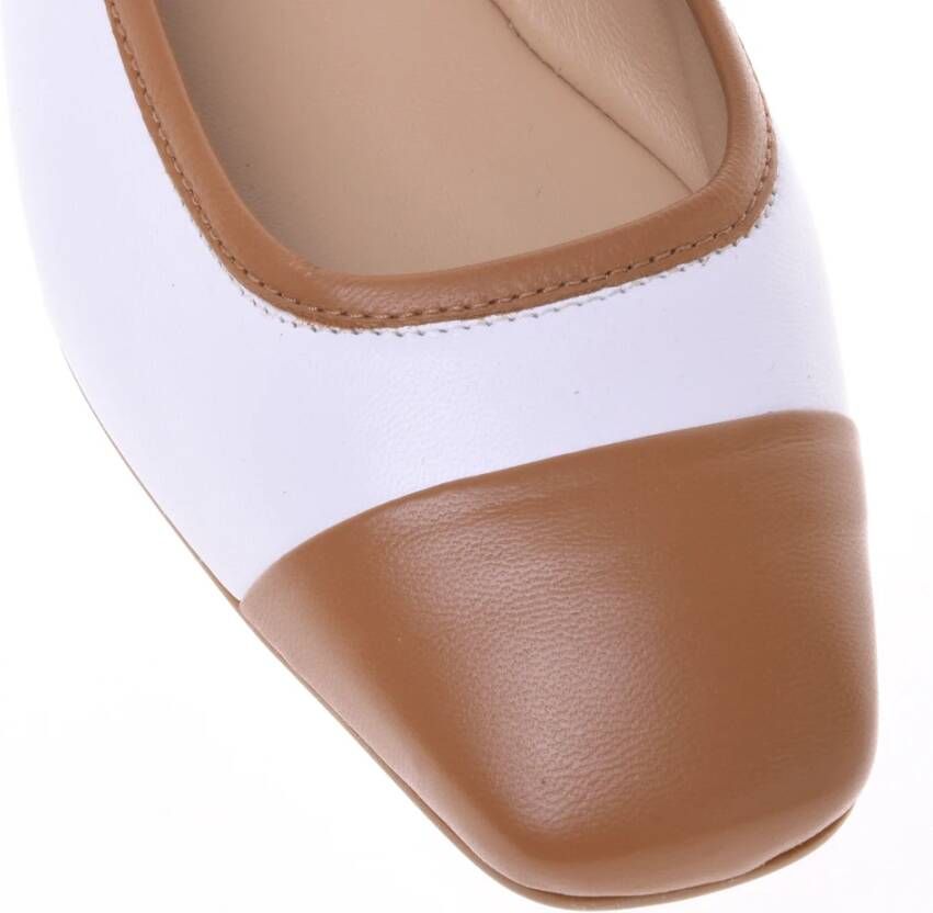 Baldinini Leather and white nappa ballerina flat