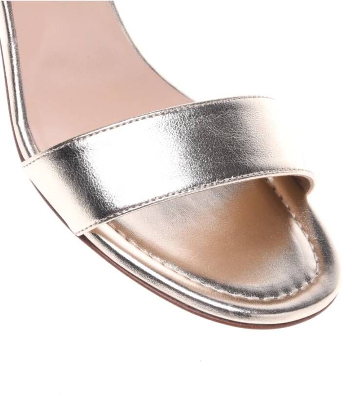 Baldinini Light gold laminated nappa sandal