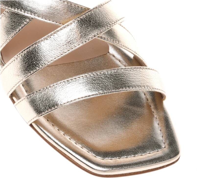 Baldinini Light gold laminated nappa sandal