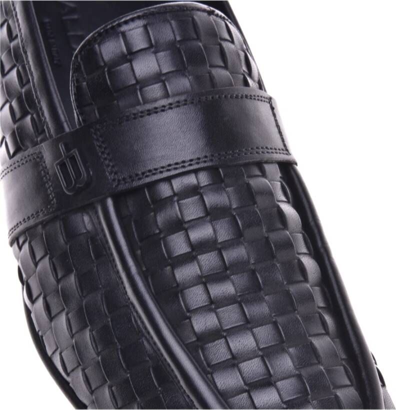 Baldinini Loafer in black woven leather Black Heren