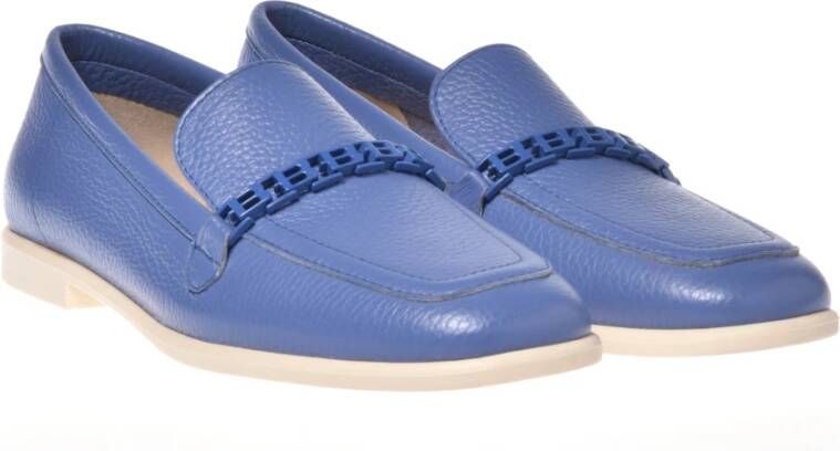 Baldinini Loafer in blue tumbled leather Blue Dames