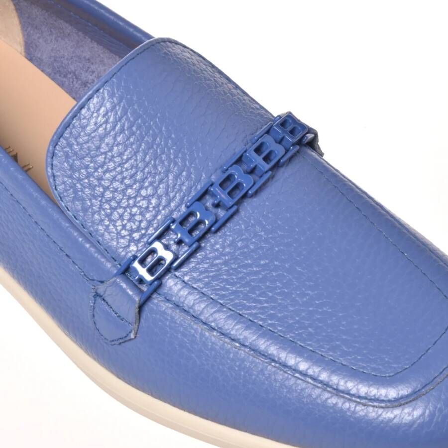 Baldinini Loafer in blue tumbled leather Blue Dames