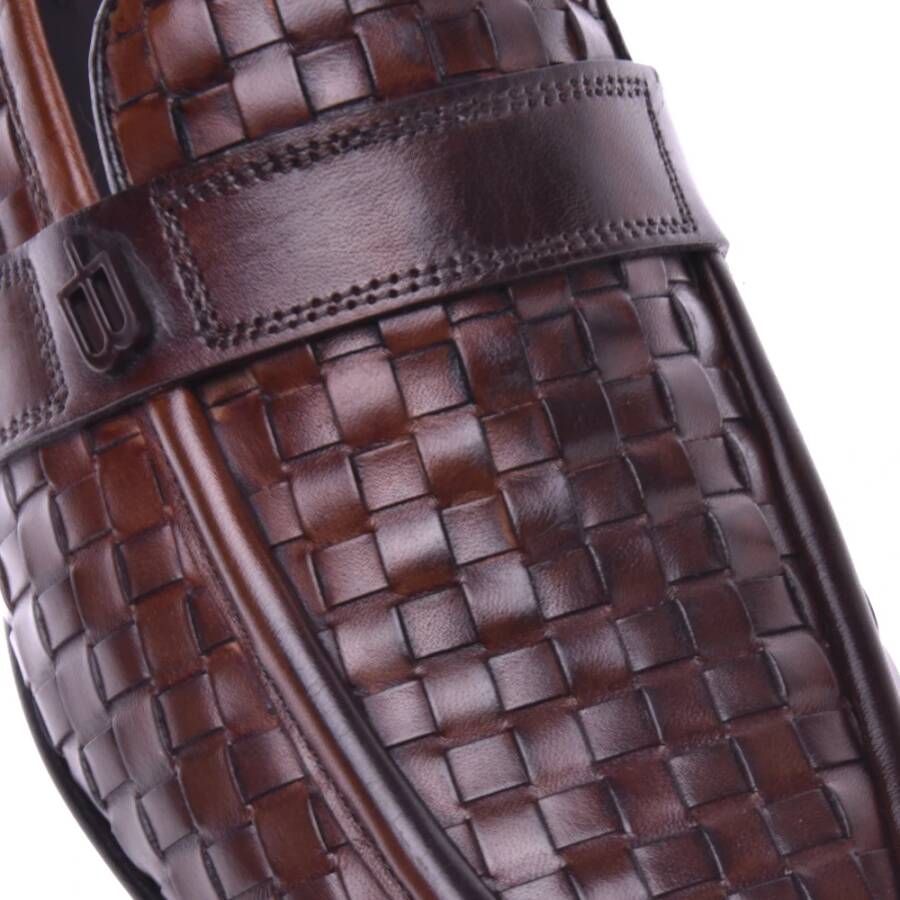 Baldinini Loafer in dark brown woven leather Brown Heren
