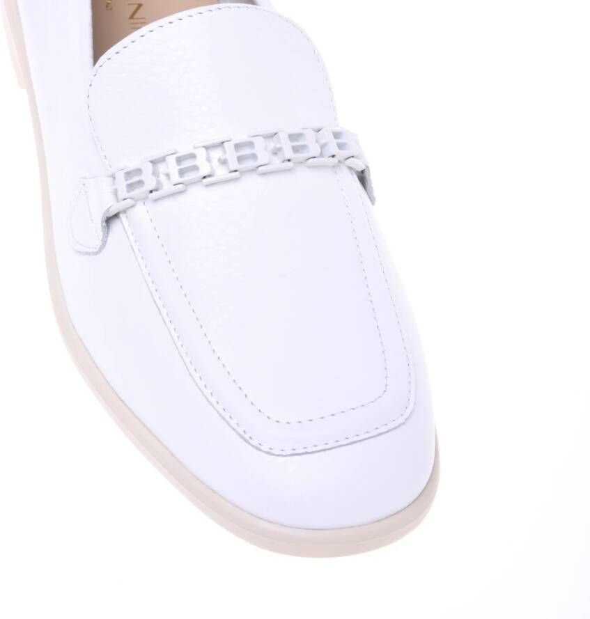 Baldinini Loafer in white tumbled leather