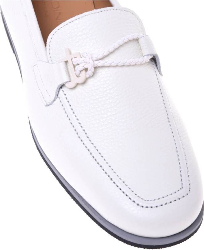 Baldinini Loafer in white tumbled leather