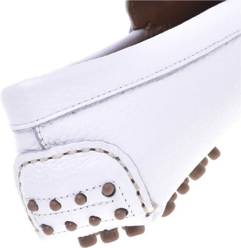 Baldinini Loafer in white tumbled leather White Dames