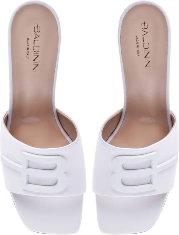 Baldinini Milk-white nappa leather sandals Beige Dames