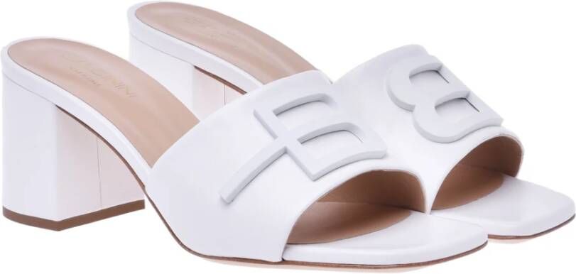 Baldinini Milk-white nappa leather sandals Beige Dames