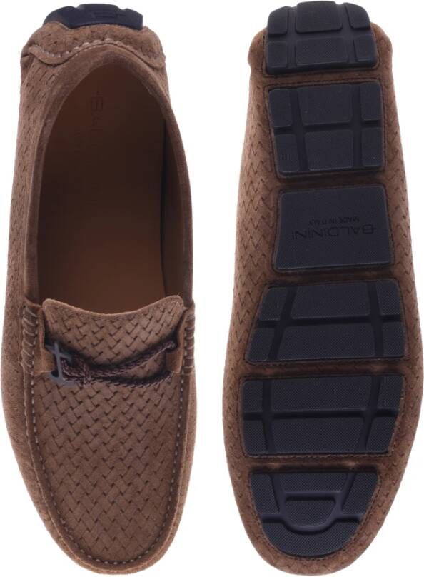 Baldinini Moulded and perforated suede leather loafer
