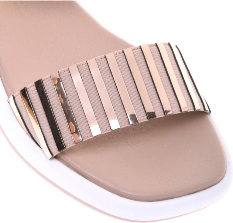 Baldinini Nude leather and mirror sandal