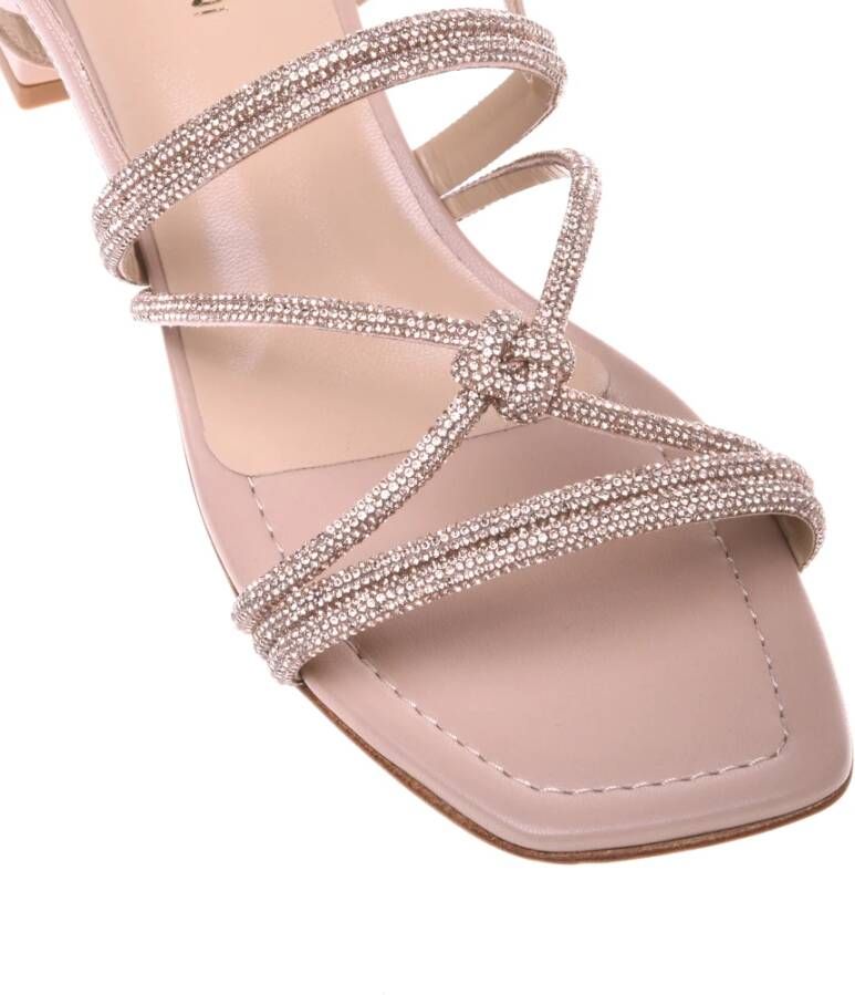 Baldinini Nude rhinestone nappa sandal