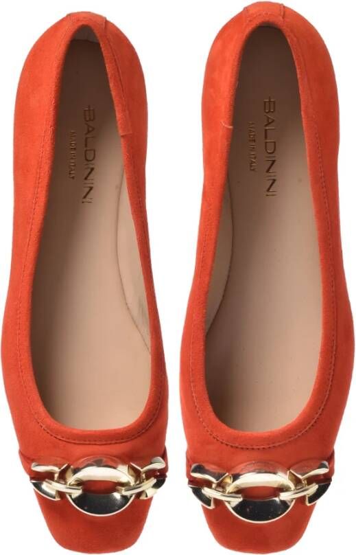 Baldinini Orange suede ballerina flats