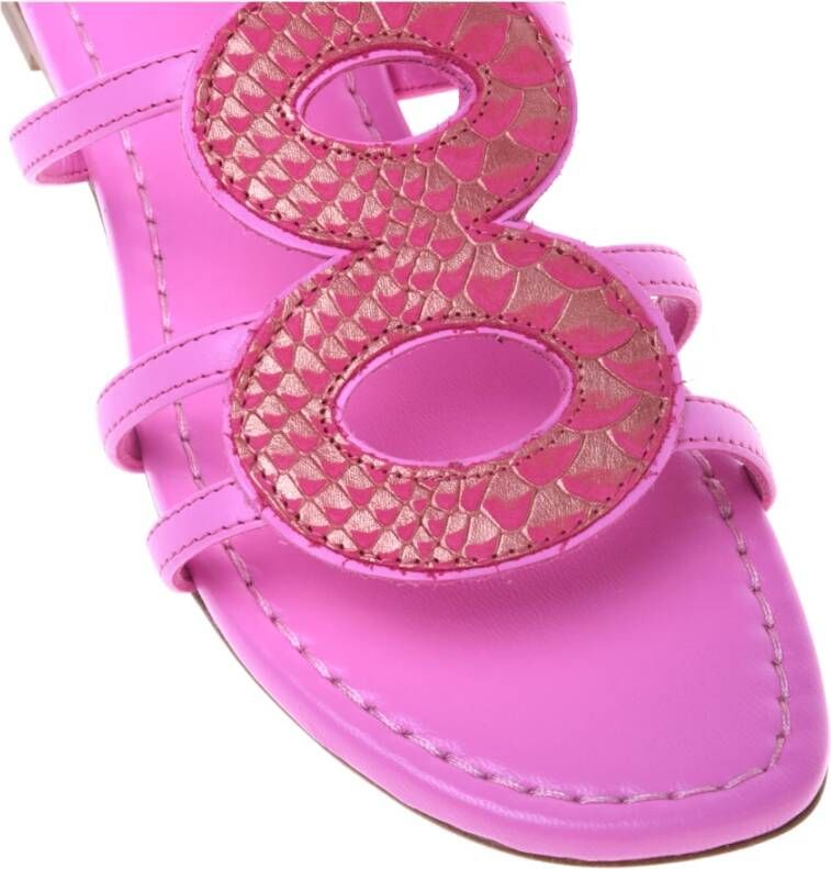 Baldinini Pink lizard print sandal