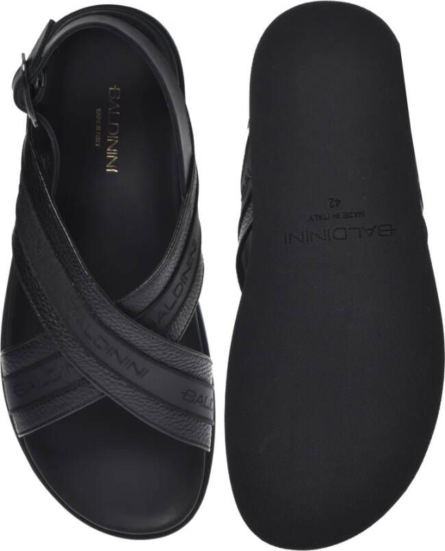 Baldinini Sandal in black tumbled leather Multicolor Heren