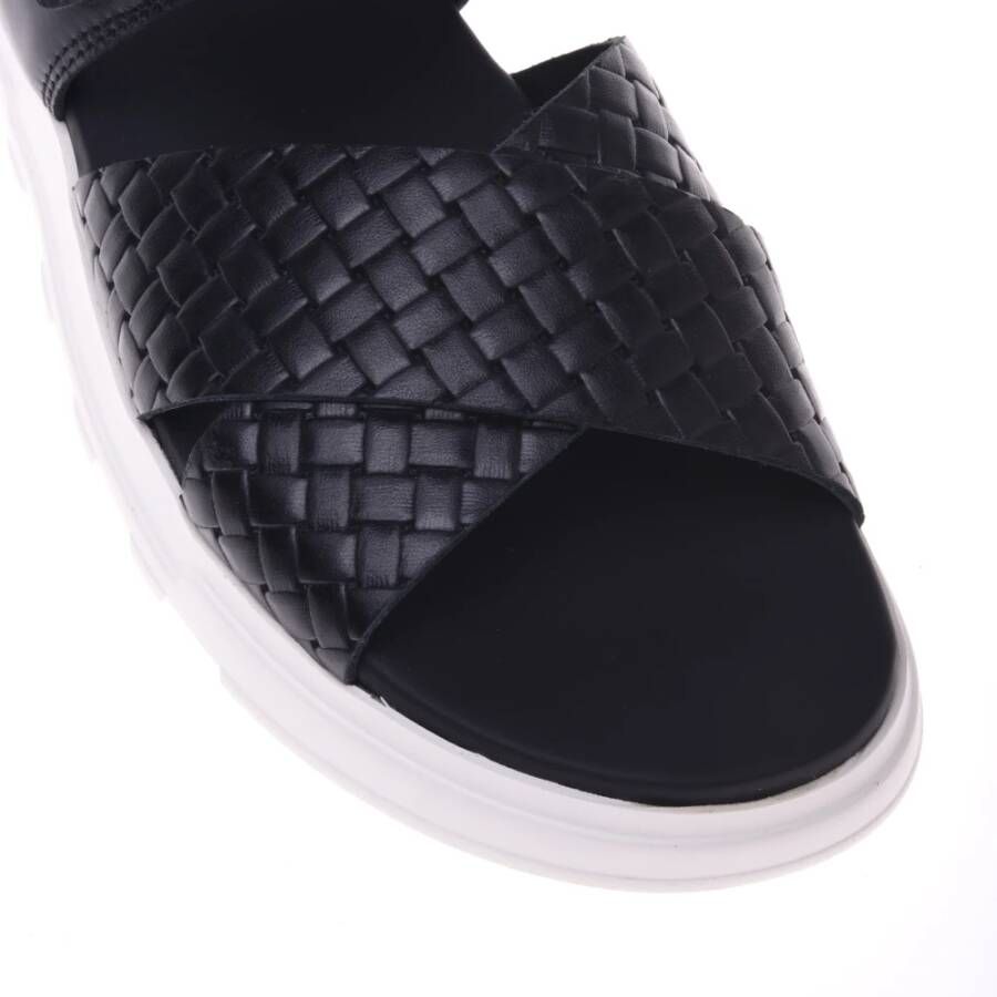 Baldinini Sandal in black woven print Black Heren