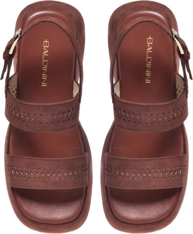 Baldinini Sandal in brown suede Brown Dames