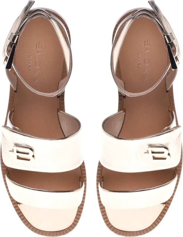 Baldinini Sandal in platinum nappa leather Gray Dames