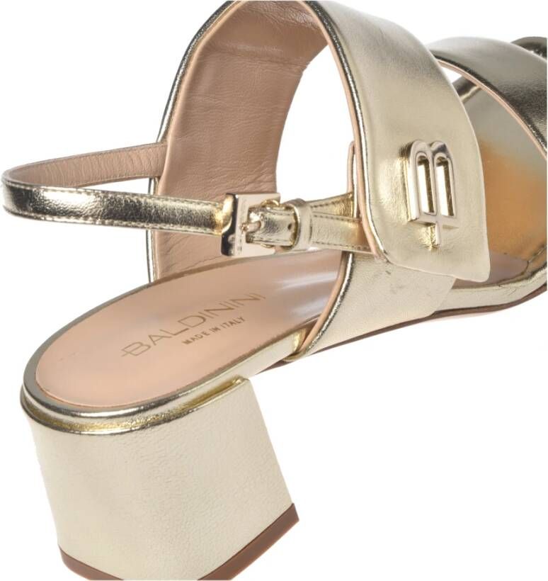Baldinini Sandal in platinum nappa leather Yellow Dames
