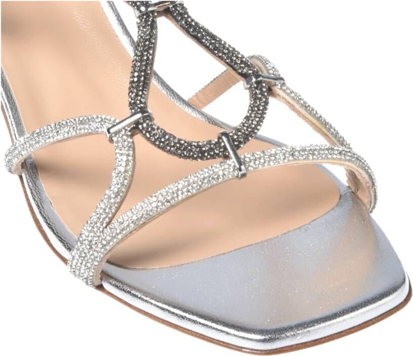 Baldinini Sandal in silver nappa leather Gray Dames