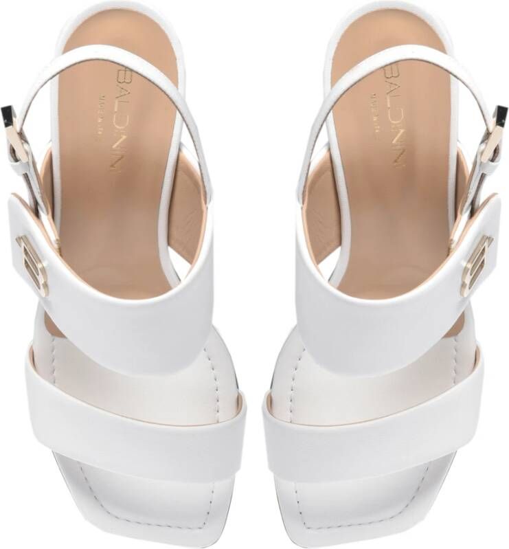 Baldinini Sandal in white nappa leather White Dames